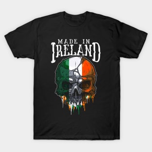 made in ireland irish flag skull design T-Shirt